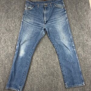 Wrangler 13MWZ Cowboy Cut Mens Blue Denim Jeans 42x32 Made in USA Vintage Style
